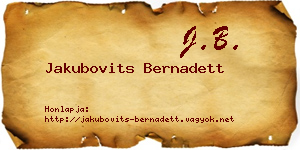 Jakubovits Bernadett névjegykártya